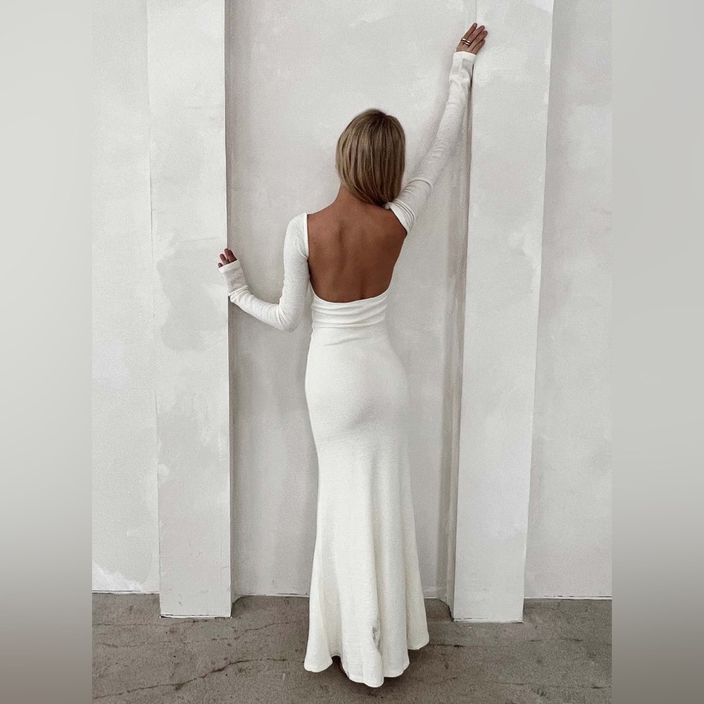 Princess Polly Snyder sheer maxi dress with open back